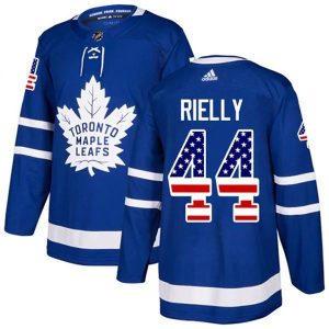 Herren Toronto Maple Leafs Eishockey Trikot Morgan Rielly 44 Blau USA Flag Fashion Authentic